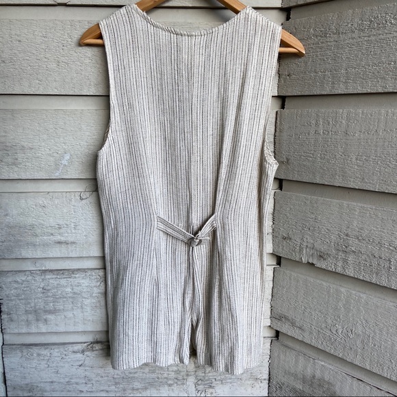 SOLD Vintage Cream Pin Stripe Vest - Picture 4 of 5